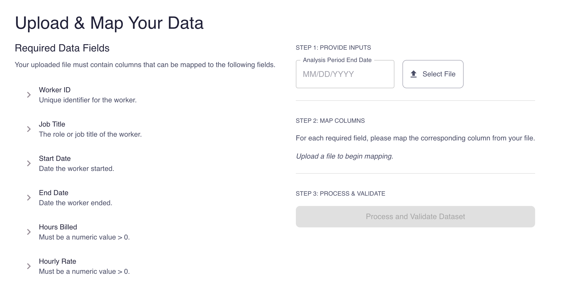 Upload dataset and standardize job titles